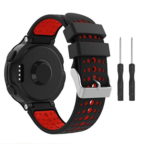 Supore Forerunner 235 Correa Reemplazo Suave Silicona Watch Band Deportiva Accessorios de Reloj Pulsera Ajustable con Cierre de Clip para Garmin Forerunner 235/220 / 230/620 / 630/735 Smart Watch