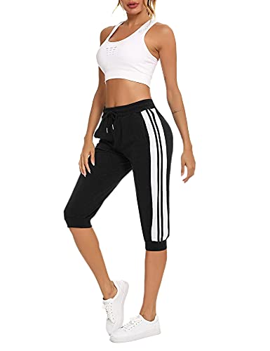 Sykooria Pantalones Piratas Mujer 3/4 Pantalones Mujer Verano Deporte Casual con 3 Bolsillos Pantalones Capri para Yoga Fitness Jogger Danza