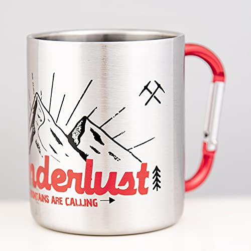 Taza de acero inoxidable y exterior, ideal para senderismo, WANDERLUST, trekking, aislamiento de doble pared, 280ml