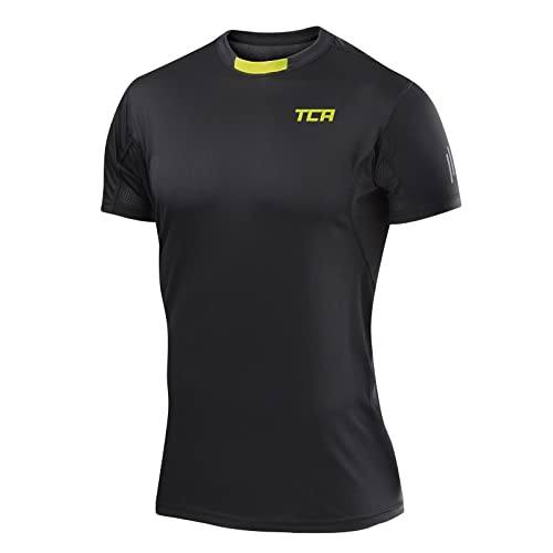 TCA Hombre Top Da Entrenamiento Da Manga Corta Atomic Quickdry Gym Da - Negro, M