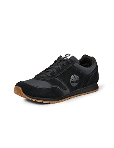 Timberland Lufkin Fabric and Leather Oxford Sneaker Basic Zapatillas para Hombre, Negro (Black Suede), 44 EU