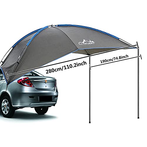 Toldo Furgoneta Camper Lateral, Carpa para Puerta Trasera para AutomóVil, Toldos para Autos, Toldo para Camper para SUV, Mpv, Hatchback, Minivan, Camping,Gris