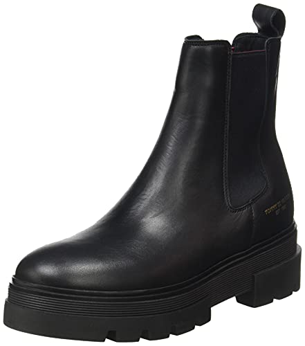 Tommy Hilfiger TH Monocromático, Botas de Moda Mujer, Black, 40 EU