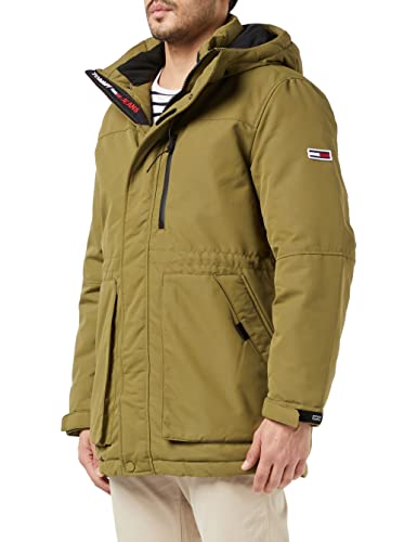 Tommy Jeans TJM Tech Parka, Uniform Olive, S para Hombre