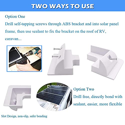 TRAMILY Soportes de montaje para panel solar para techo, sin taladros, resistentes a los rayos UV, ampliamente utilizados en techos de RV, barcos, caravanas, marina, autocaravanas, juego de 4