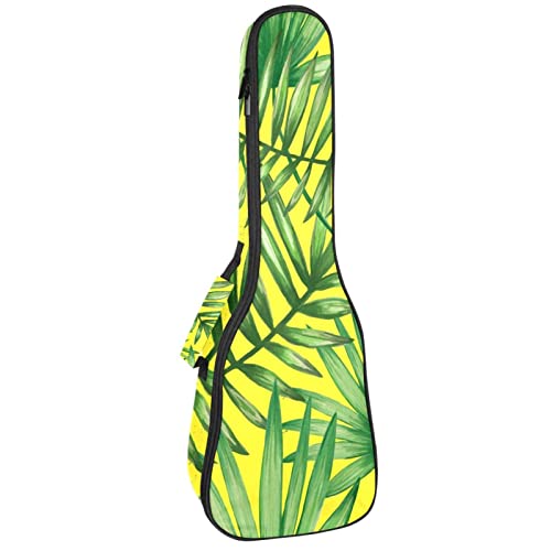 Ukulele Bag Tropical Palmetto Patrón sin costuras Vector Patrón Ukulele Caso para Soprano Tenor Concierto 23 pulgadas 10MM Grueso suave acolchado correas ajustables Gig Bag