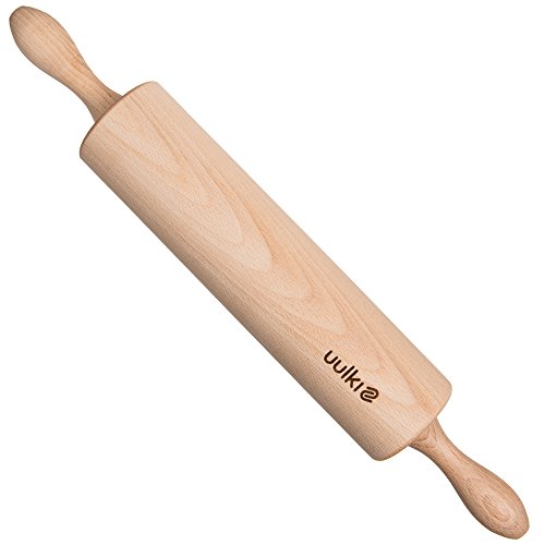 Uulki Rodillo de amasar de cocina en Madera de haya Ecológico - Artesanía tradicional de Europa (43 cm)