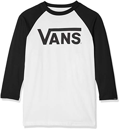 Vans Classic Raglan Camiseta, Blanco (White-Black Yb2), 158 (Talla del Fabricante: 158 L) para Niños