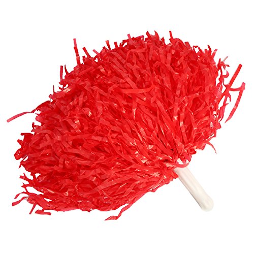 VGEBY 2pcs Cheerleading Pom Poms Cheerleader PON-PON Accesorios Deportivos de Ballo(Rojo)