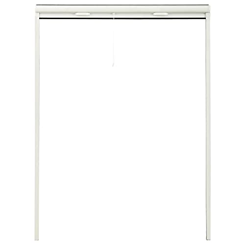 vidaXL Mosquitera Enrollable para Ventanas Corredera Tela Insectos Moscas Avispas Abejas Puerta Balcón Terraza Persiana Protección Blanco 110x170 cm