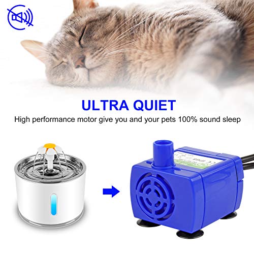 Wilktop Bomba de agua para mascotas, con luz LED, para mascotas, gatos, fuente de agua, accesorios de repuesto, para mini bomba de agua, gato, flores, bebidas, tazón, dispensador de agua