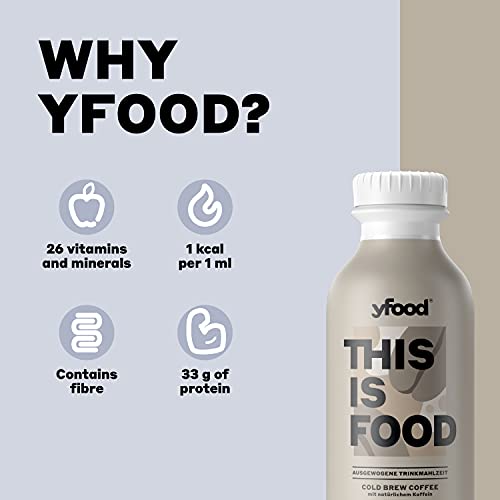 yfood coffee | batido sustitutivo | THIS IS FOOD drink | 34g de proteínas, 26 vitaminas y minerals (12 x 500 ml)