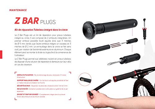 Zefal Z-Bar Plugs Kit de reparación sin cámara, Unisex Adulto, Negro, Universal