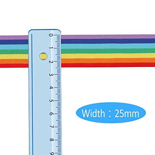 1 Rollo Cinta de Arcoiris, 15m*25mm Cinta Grosgrain Rayas, Cinta de Tela Decorativa para Embalaje de Regalo, Cumpleaños, Fiestas, Decoración de Bodas, Artesanía de Bricoraje y Manualidades