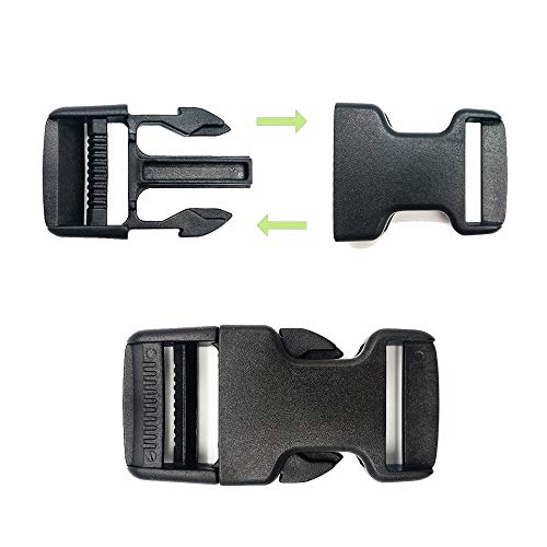 10 hebillas de liberación con diapositivas trideslizantes de plástico ajustables hebillas Clips para bricolaje mochila flejes bolsa correa correa de sujeción para equipaje collar de perro (negro)