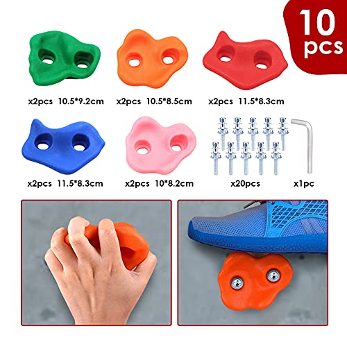 10 Piezas Escalada Set Para NiñOs Piedras De Escalada Interior/Exterior Para NiñOs Climbing Stones Coloreados Para Una Superficie De Escalada Super Capacidad De Carga Children'S Climbing Grips