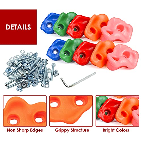 10 Piezas Escalada Set Para NiñOs Piedras De Escalada Interior/Exterior Para NiñOs Climbing Stones Coloreados Para Una Superficie De Escalada Super Capacidad De Carga Children'S Climbing Grips