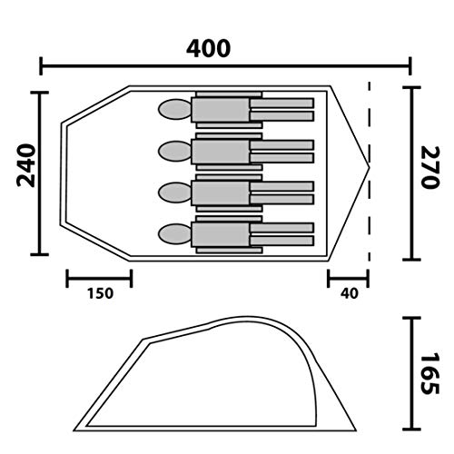 10T Glenhill Beechnut - Tienda de campaña para 4 Personas (Full XXL, Impermeable, 5000 mm)