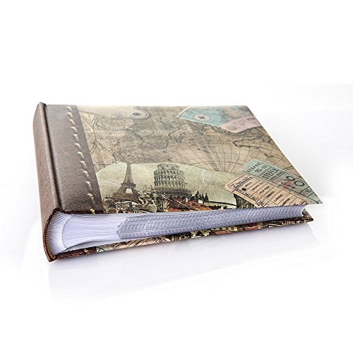 (15cm x 10cm ) - Kenro Holiday and Travel Series Memo Photo Album, Old World Map Design, for 200 Photos 6x4" - HOL118