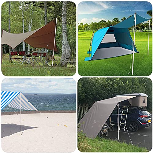 2 X 2M Mastil para Toldo Vela Varillas Tienda Campaña Telescópico Ajustable 50-200Cm Postes para Toldos Vela para Camping Caravana Techo Vivac Toldos Playa (Solo Poste de Lona Aluminio, 200)