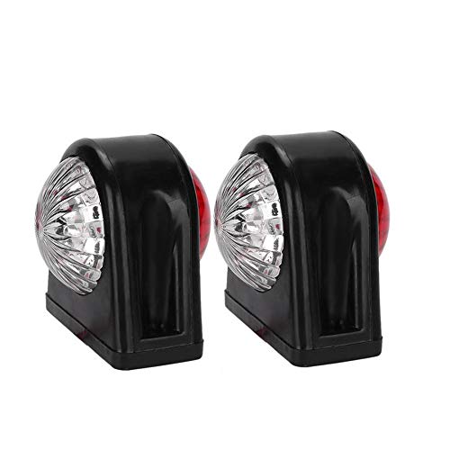 2X 8 luces Indicadoras Laterales LED 12 / 24V Lámpara Lateral del Remolque Advertencia de Doble Cara Luz Roja Blanca para la Caravana de RV