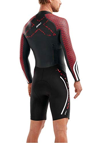 2XU Pro-Swim Run Traje húmedo, Hombre, Negro/Flame Scarlet, S