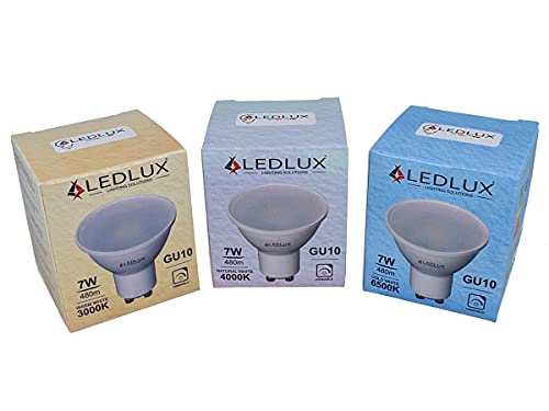 3 bombillas LED GU10 regulables, 220 V, 7 W = 50 W, 480 lúmenes, foco LED GU10 regulable con Triac Dimmer, blanco cálido neutro frío (4000K)