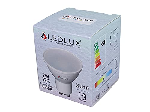 3 bombillas LED GU10 regulables, 220 V, 7 W = 50 W, 480 lúmenes, foco LED GU10 regulable con Triac Dimmer, blanco cálido neutro frío (4000K)