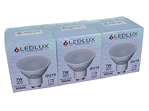 3 bombillas LED GU10 regulables, 220 V, 7 W = 50 W, 480 lúmenes, foco LED GU10 regulable con Triac Dimmer, blanco cálido neutro frío (4000K)