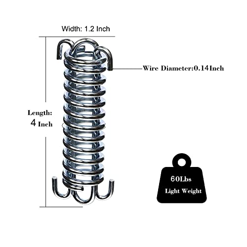 4 muelles tensores para tienda de campaña, accesorios de fijación, inoxidable, muelle de tracción para un montaje seguro, acero inoxidable, resistente al viento, tensor de cuerda