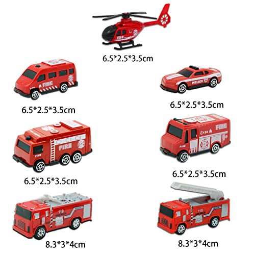 7 Mini CamióN De Bomberos Juguete Juguetes para Camiones De Bomberos CamióN De Bomberos Mini Modelo ConstruccióN VehíCulo De Juguete Regalo para NiñO Regalo De Fiesta De CumpleañOs De Navidad