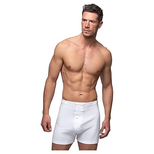 ABANDERADO Boxer Termal Abierto de algodón, Blanco, 48 para Hombre