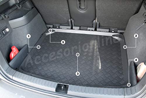 Accesorionline Protector Cubre Maletero para Ford S-MAX 2006-2015 Todos los Modelos - 5cm de Borde - Fabricado a Medida (S-MAX 7plazas con la última Fila Cerrada)