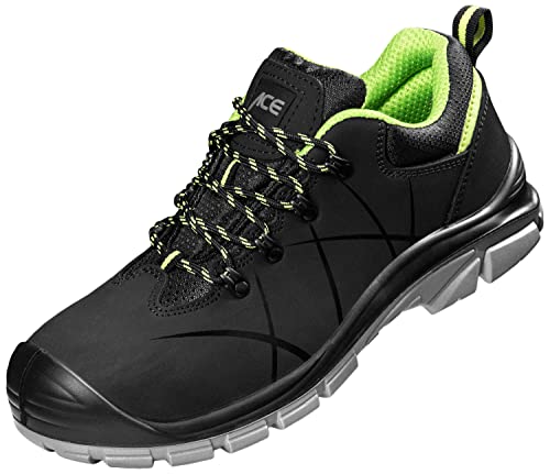 ACE Constructor S3 Zapatos de Seguridad - SRC ESD - Calzado de Trabajo con Punta de Acero - Negro Verde 47