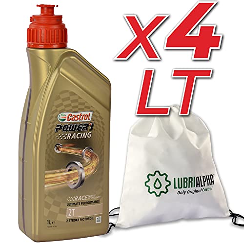 Aceite motor motos y scooters lubricante Castrol Power 1 Racing 2T con bolsa multiusos 4x1lt