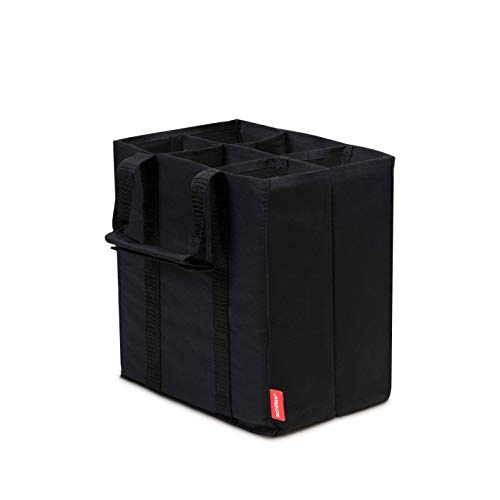 achilles 6er, bolsa para 6 botellas de 1,5L, portabotellas en negro, 25 cm x 17 cm x 27 cm