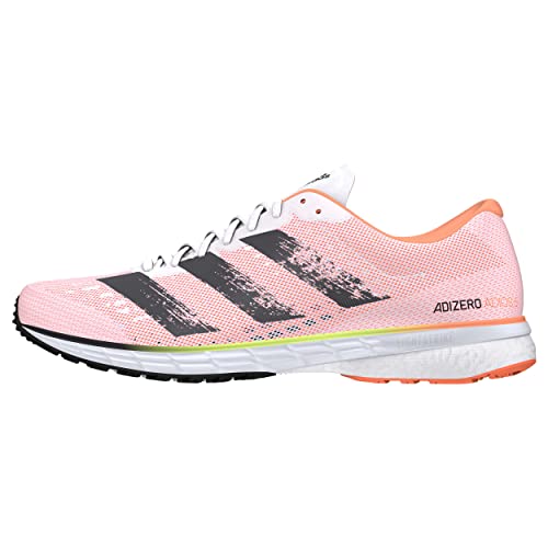 adidas Adizero Adios 5 m, Zapatillas para Correr Hombre, FTWR White/Core Black/Screaming Orange, 45 1/3 EU