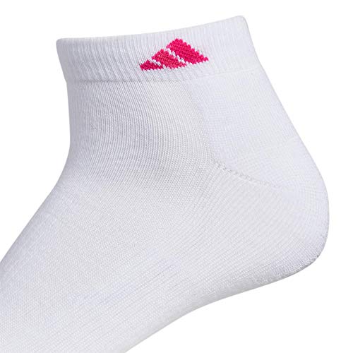 adidas Calcetines de corte bajo para mujer, paquete de 6, Mujer, Calcetines de corte bajo, 102548, Blanco / Shock Rosa Brillante Naranja Shock Púrpura Brillante C, M