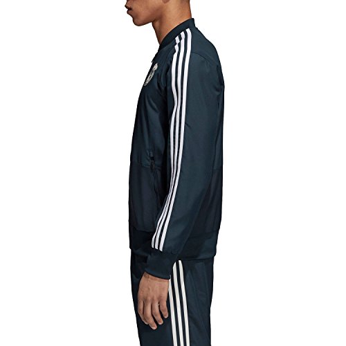 adidas Chaqueta de chándal para hombre del Real Madrid, Hombre, Chaqueta deportiva, CW8638, Techo, negro y blanco, extra-small