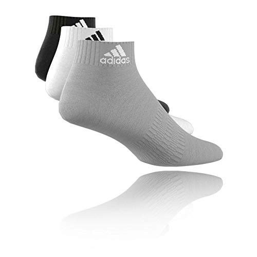 adidas Cush ANK 3PP Calcetines, Unisex Adulto, Medium Grey Heather/White/Black, L