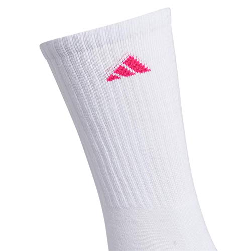 adidas de la Mujer Athletic Calcetines de (6-Pack), Mujer, Color White/Shock Pink/Glow Orange/Shock Purple, tamaño Medium