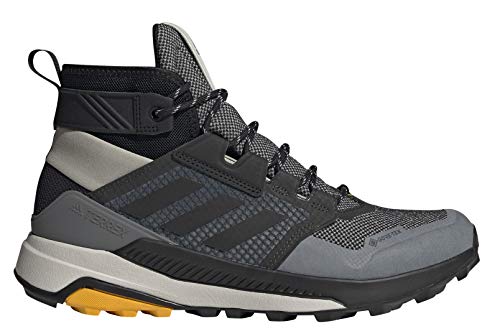 adidas Men's Terrex Trailmaker Mid GTX Hiking Shoe, Metal Grey/Core Black/Active Gold - 14