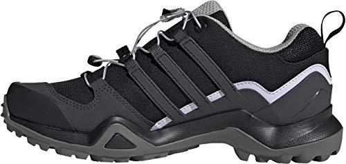 adidas Terrex Swift R2 GTX, Trail Running Shoe Mujer, Core Black/Solid Grey/Purple Tint, 37 1/3 EU