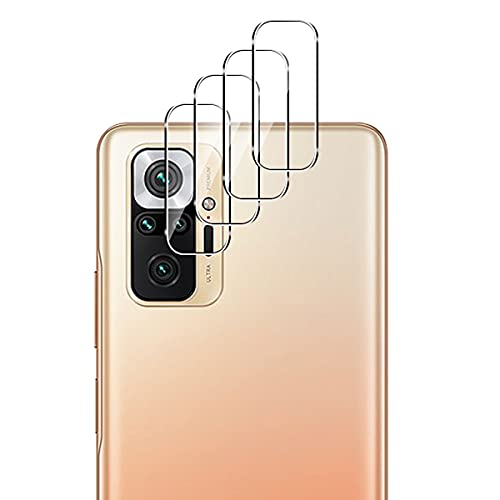 Aerku Cámara Trasera Lente Protector de Pantalla para Xiaomi Redmi Note 10 Pro 5G [4 Piezas],[Cobertura Completa] HD Sin Burbujas Cristal Templado Cámara Protector [Transparente]