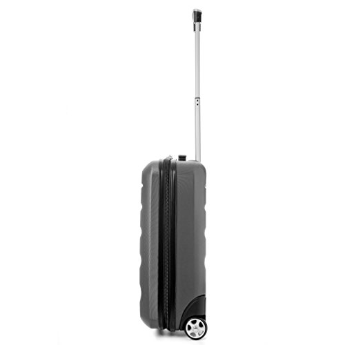 Aerolite 55x40x20 Tamaño Máximo de Ryanair y Vueling ABS Trolley Maleta Equipaje de Mano Cabina Ligera con 2 Ruedas, Gris Oscuro