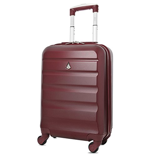 Aerolite ABS Maleta Equipaje de Mano Cabina rígida Ligera con 4 Ruedas, 55cm, Vino Rojo