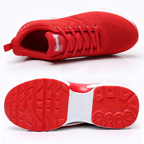 AFFINEST Zapatos para Correr para Mujer Air Zapatillas de Running Ligero y Transpirable Sneakers y Asfalto Aire Libre y Deportes Calzado Rojo 36