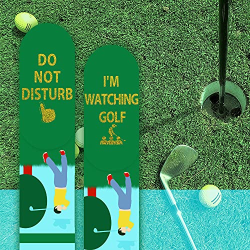 AGRIMONY Divertidos calcetines de golf para hombre, mujer y niño, con texto en inglés "Do Not Disturb I'm Watching Golf Hombres Coloridos divertidos regalos Navidad