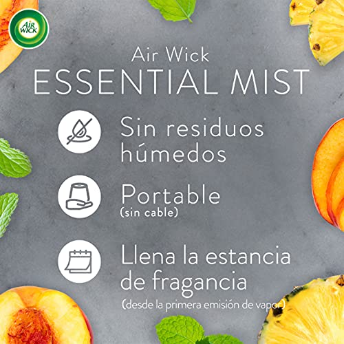 Air Wick Essential Mist - Aparato y recambios de ambientador difusor aceites esenciales para casa con aroma a Explosión Cítrica - pack de 1 aparato y 4 recambios