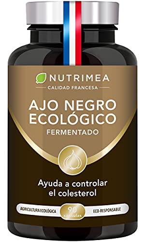 Ajo Negro Fermentado Nutrimea l Bajar Colesterol Antioxidante Natural | 90 Cápsulas de Origen Vegetal Fabricado en Francia